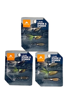 Lot Of 3, Ozark Trail Spoon Spinner Set, Fishing Lures