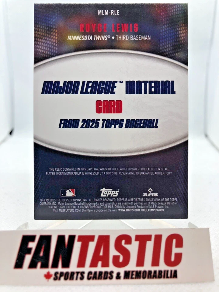 Royce Lewis Relic MLM-RLE 2025 Topps Series 1 TWINS - Image 2 of 2
