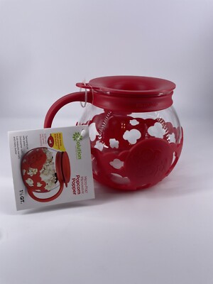 Ecolution Patented Micro-Pop Microwave Popcorn Popper 3-in-1, 1.5 Quart, Red