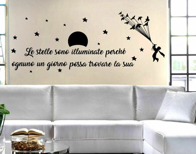 Adesivi Murali Wall Stickers Piccolo Principe Frasi Stelle Illuminate Ebay