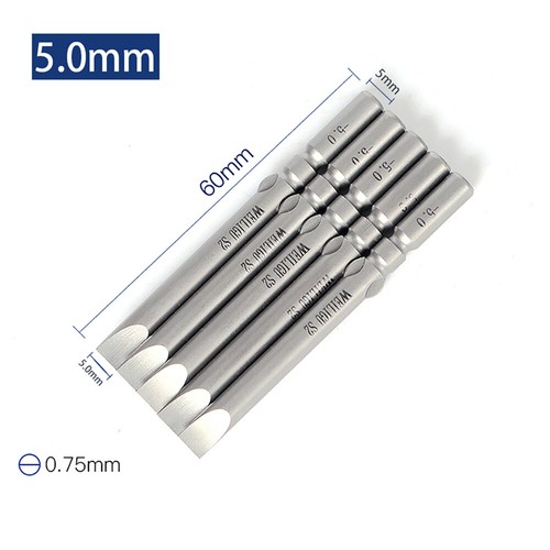 Magnetic Slotted Bits Set SL2 SL2.5 SL3 SL4 SL5 Screwdrivers Bit 4mm Round Shank - Picture 16 of 22