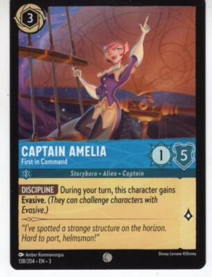Lorcana Into The Inklands Common Card #138 Captain Amelia - First in Command