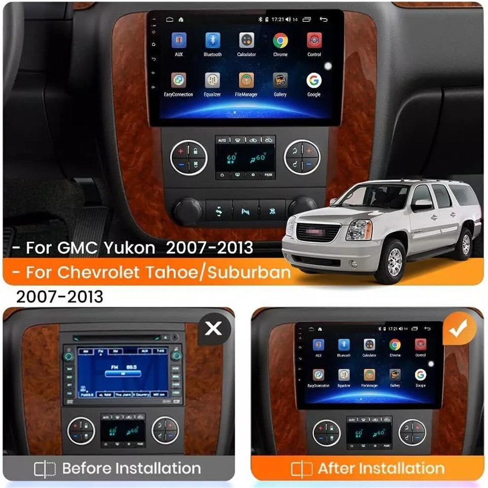 For GMC Yukon Chevy Tahoe Suburban Android 13 Apple Carplay Car Stereo ...