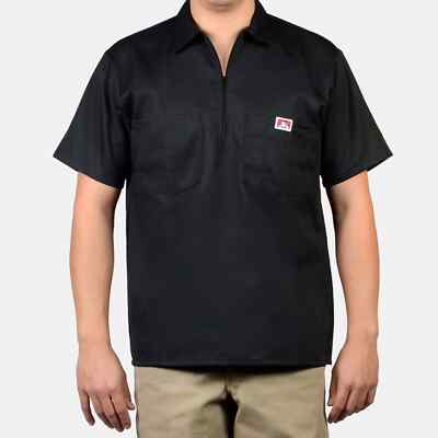 Ben Davis 1/2 Zip Up Work Shirt Solid/Stripes/Plaid Short Sleeve [LR]