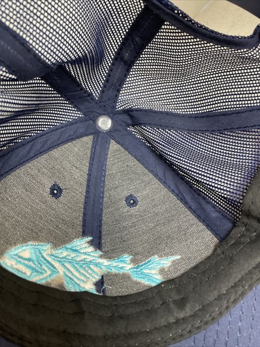 Gorra Exterior Hombre Ajustable Azul Marino Hueso Pez Logo Malla Espalda Pesca Exterior - Imagen 9 de 9