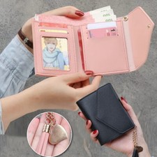 Women Girls Short Small Wallets Leather Folding Coin Card Holder Money Purse UK