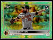 2022 Topps Chrome Green / Yellow Sonic Pulse Refractor Zac Lowther Rookie 56/99
