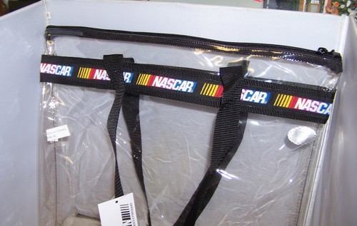 VINTAGE NASCAR RACING BAR LOGO CLEAR TRACK TOTE BAG CARRY BAG LARGE NWT - Picture 2 of 2