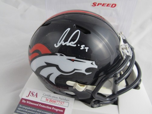 Mini Casco de Velocidad Autografiado Firmado Thomas Incoom Denver Broncos JSA - Imagen 3 de 3