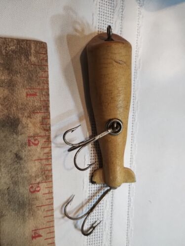 VINTAGE DETROIT BAIT CO. BASS CALLER ANGELKÖDER, 3,5 Zoll, 1937 - Bild 2 von 6