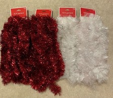 Holiday Time 15 Ft Tinsel Garland 5 Styles-Green/Silver/Red/Snow/Red  Green NEW