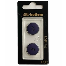 Buttons Purple Round Matt 2-Hole 2-Pack 11/16" 18MM Vtg Dill No. 804 Germany