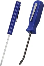 2 Pack Small Pocket Screwdriver with Mini Pry Bar Set for Home Office Mechanics