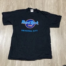 Hard Rock Shirt XL 90s 00s Universal City Cafe KLOS Rock Station Promo Tee