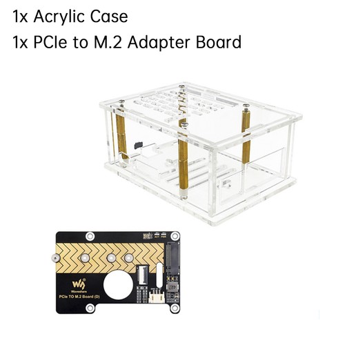 Raspberry Pi 5 PCI-E Adapter Case PI5 PCIe to M.2 Adapter Board Acrylic Box U9 - Afbeelding 15 van 16