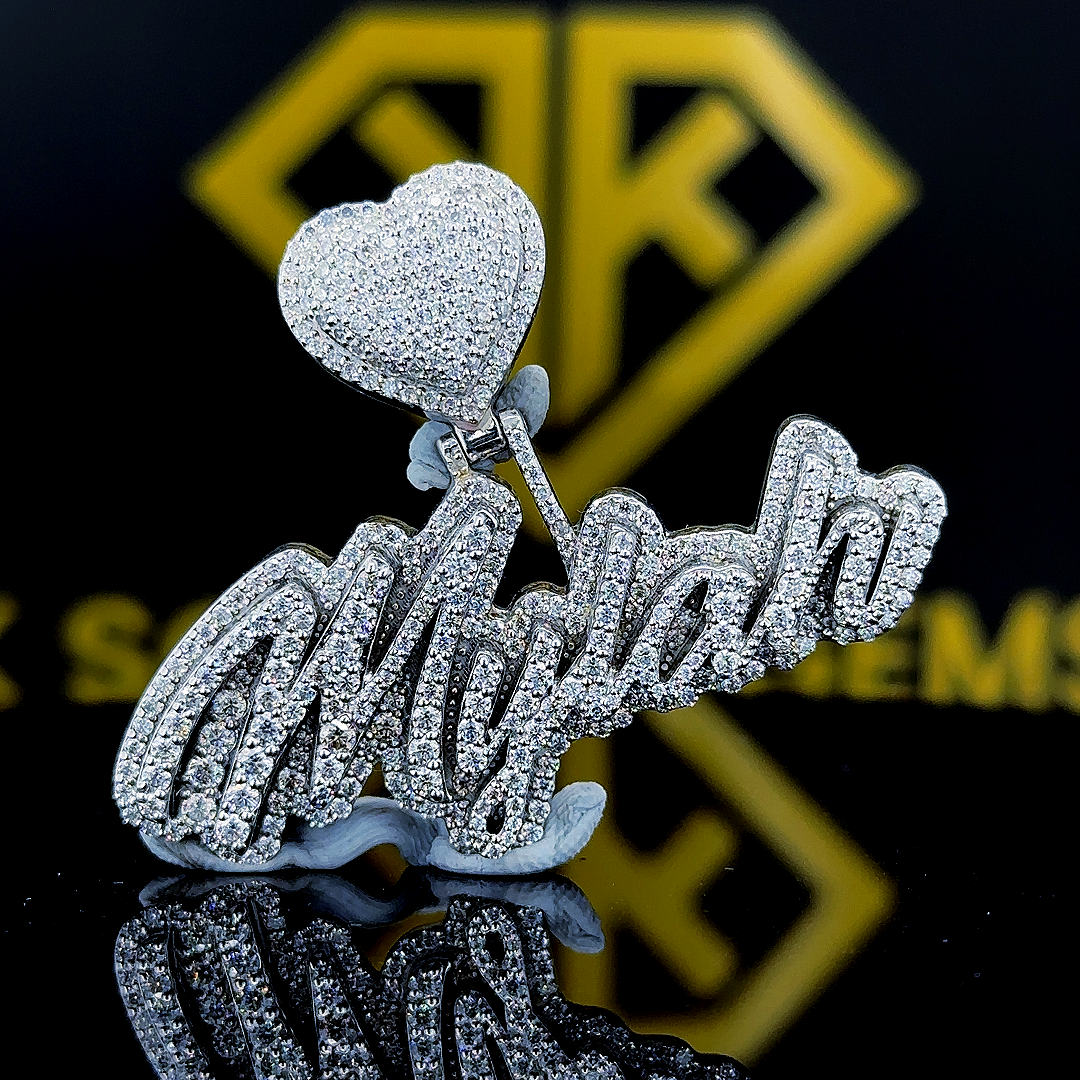 Custom Lucky Name Or Symbol VVS Moissanite Hip Hop Rapper Pendant