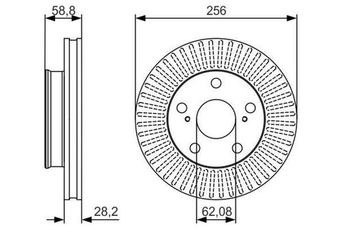 2 Disques De Frein Avant BOSCH 0 986 479 R82 - 288mm Audi A4
