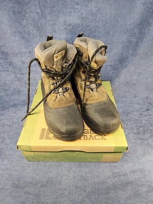 Rugged Outback Mens Leather Ridge Hiking Trail Boots Brown Lace-up 10.5 u-4B