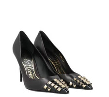 Valentino Garavani Rockstud Alcove Pumps Black Stiletto Heel 37/ 7 NIB $1050