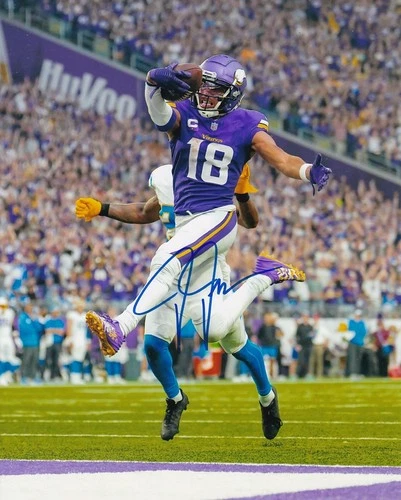 JUSTIN JEFFERSON SIGNED AUTOGRAPH 8X10 PHOTO MINNESOTA VIKINGS