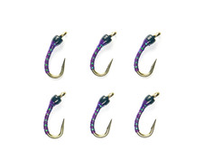 Desert Storm Nymph Midge Larva Purple - Premium Trout Fly Fishing Flies Lot