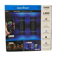 Atomi Smart Wifi Wall Sconce Light, 2-pack  Color Changing 20 Watt NEW