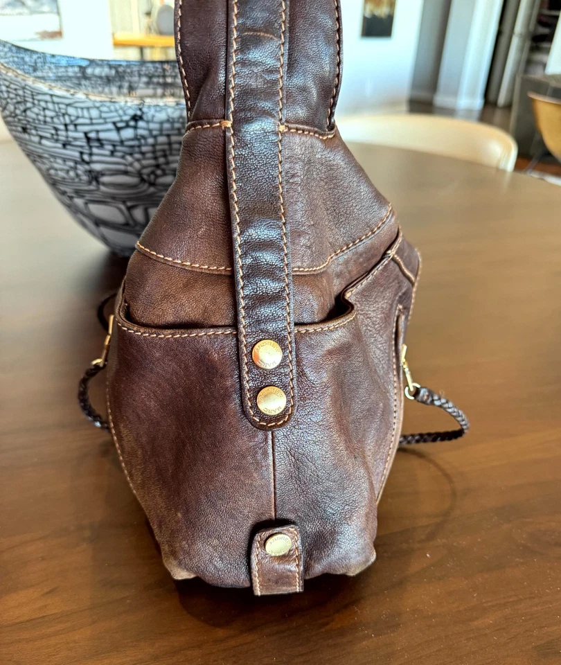 Andrew Marc Bolso de Hombro Hobo de Cuero Marrón Cartera Mediano En muy buen estado Foto 4 de 4