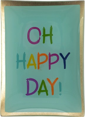GIFTCOMPANY Love Plates, Glasteller M, Oh Happy Day, Hellgrün Farbe hellgrün