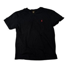 Polo Ralph Lauren Mens Black V-Neck T-Shirt Red Pony Logo Size Medium 710538134