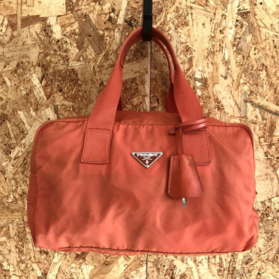 PRADA Nylon Shoulder Bag Handbag Auth Red Medium Women