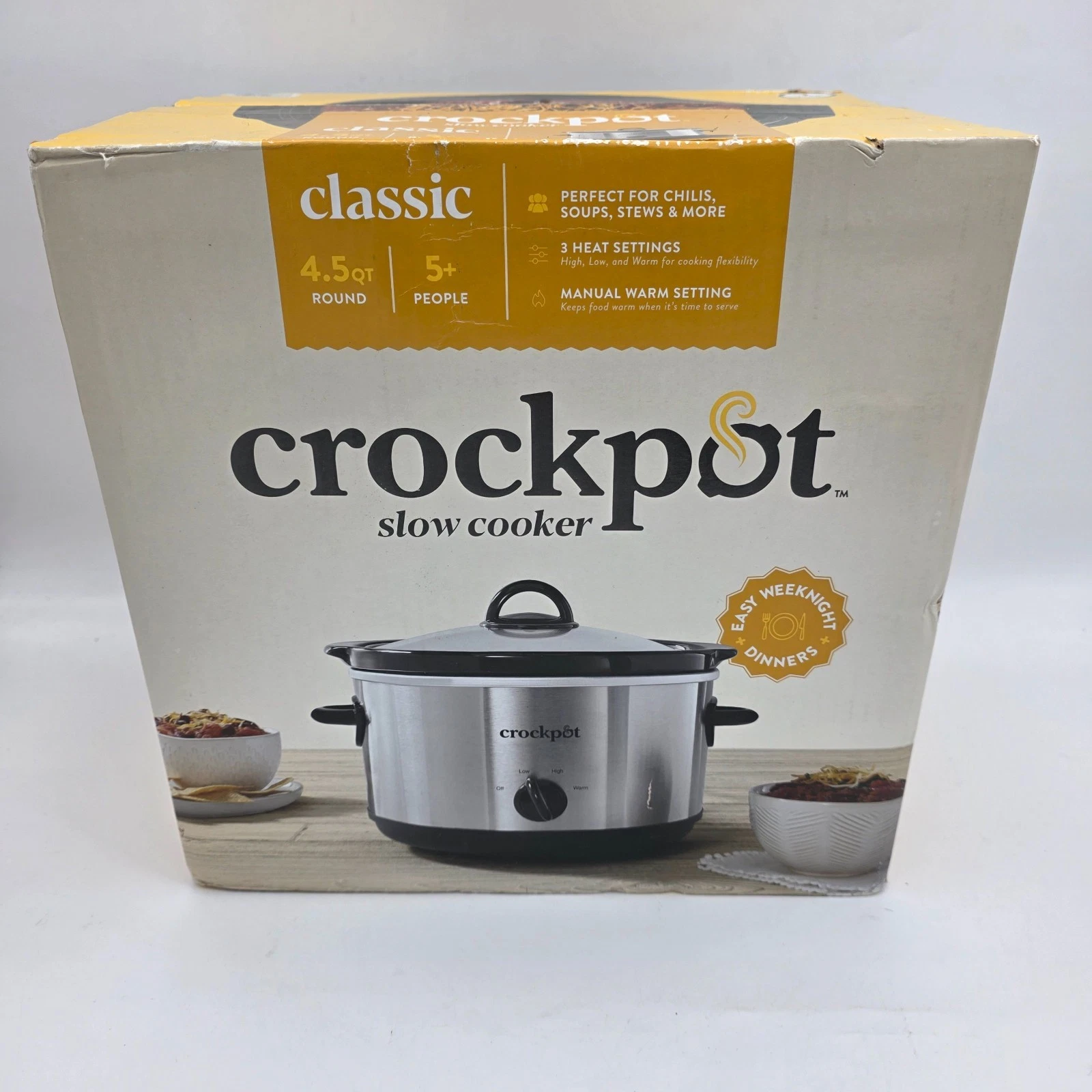 Crock-Pot 2131365 4.5-Quart Manual Slow Cooker - Brushed Stainless Steel