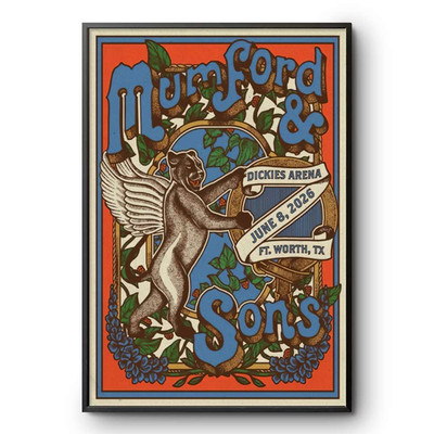 Mumford & Sons Dickies Arena Fort Worth, TX, June 8, 2026 Poster