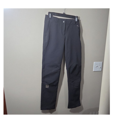 66 North Black Solid Flat Front Zip Pants Pockets Straight Leg Women Regular