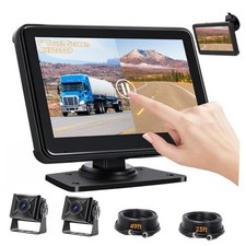 7'' HD1080P Wired Backup Camera System with Touch Screen Monitor, 2 Wired Rear