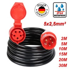 CEE Verlängerungskabel Starkstromkabel Kraftstromkabel Gummi 400V  5G2,5mm² 16A