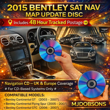 BENTLEY Continental GT, Flying Spur, GTC -CD 2015 SAT NAV DISC MAP UPDATE