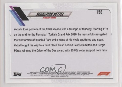 2021 Topps Formula 1 Grand Prix Driver of the Day Sebastian Vettel #158 0f6 - 第 2/3 張圖片