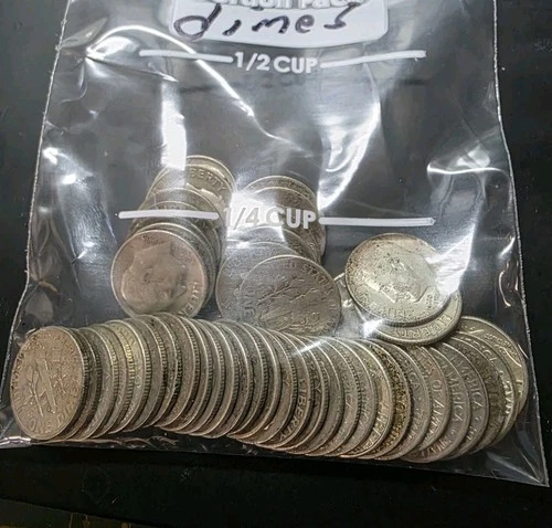 LOT OF 45 PRE 65 90% SILVER DIMES  GREAT INVESTMENT. BUY IT NOW BELOW SPOT
