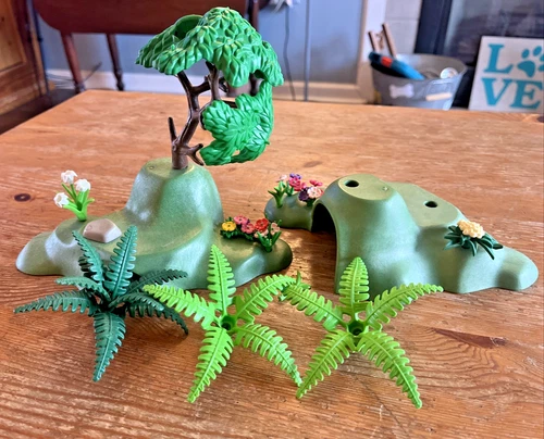 Playmobil Scenery Lot Rocks Flowers Background Tree Pieces Vintage