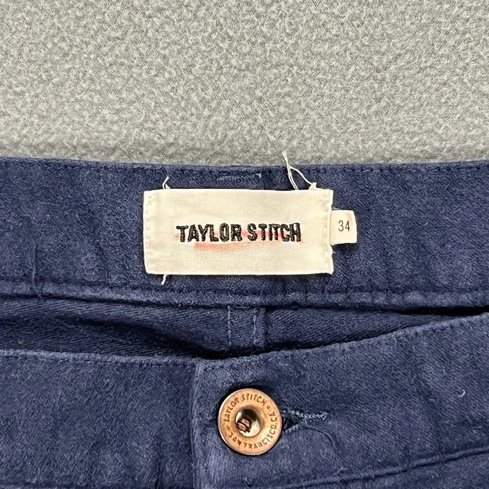 Taylor Stitch Брюки Мужской 34 Синий Органический Хлопок Тонкий Повседневный Стрейч Гекберри - Изображение 3 из 4