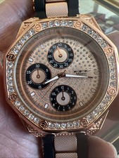 Men Fashion Luxury Gold Tone Bezel Dress Analog Quartz Wrist Watch Watch
