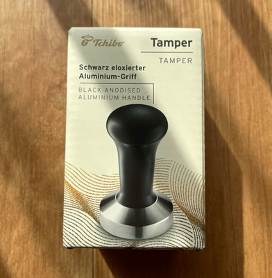Tchibo Kaffee-Tamper 51 mm Alu eloxiert schwarz/silber 631648 für Lapressa