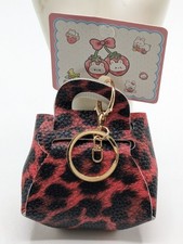 Red Leopard Print Mini Handbag Key Chain Bag Charm NWT