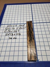 Black and White Ebony  Wood turning  blank   2  "  x 1 1/2 " x 12 1/4   " EBW264