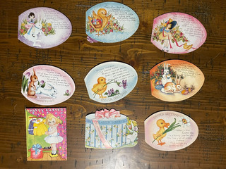 Lot of Vintage Easter Greeting Cards With Paper Dolls