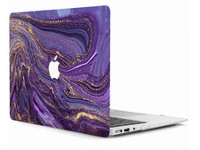 Gold Foil Purple Marble Laptop Case For Macbook M4 Air 15 13 Pro 16" A2338 A2179