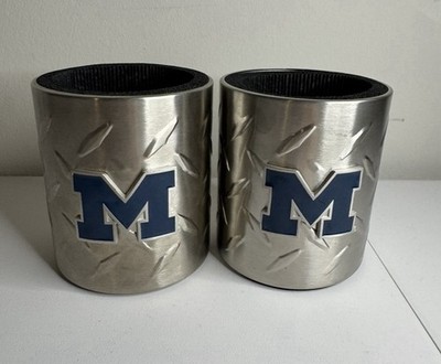 Michigan Wolverines M Insulated Stainless Steel Drink Coolers Lot Of 2 Go Blue!