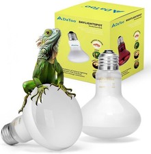 2Pack 100W Reptile Heat Lamp Bulb UVA Daylight Basking Light for Lizards Turtles
