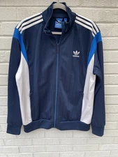 ADIDAS Jacket Mens Xtra Large Blue Track Originals Firebird Trefoil SST Striped