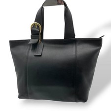 Good Condition COACH Old Coach Tote Bag Black Leather Rare Mini Tote